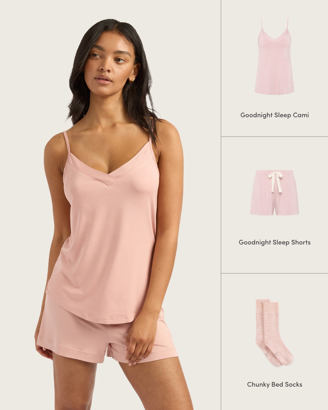 Airy Sleep Set - Dusty Pink