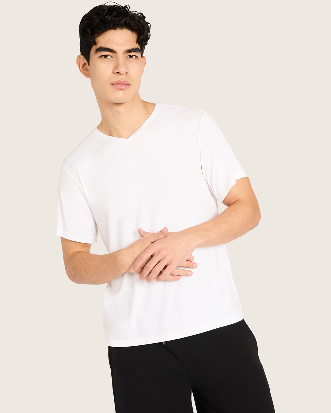 Men's Base Layer V-Neck T-Shirt - White