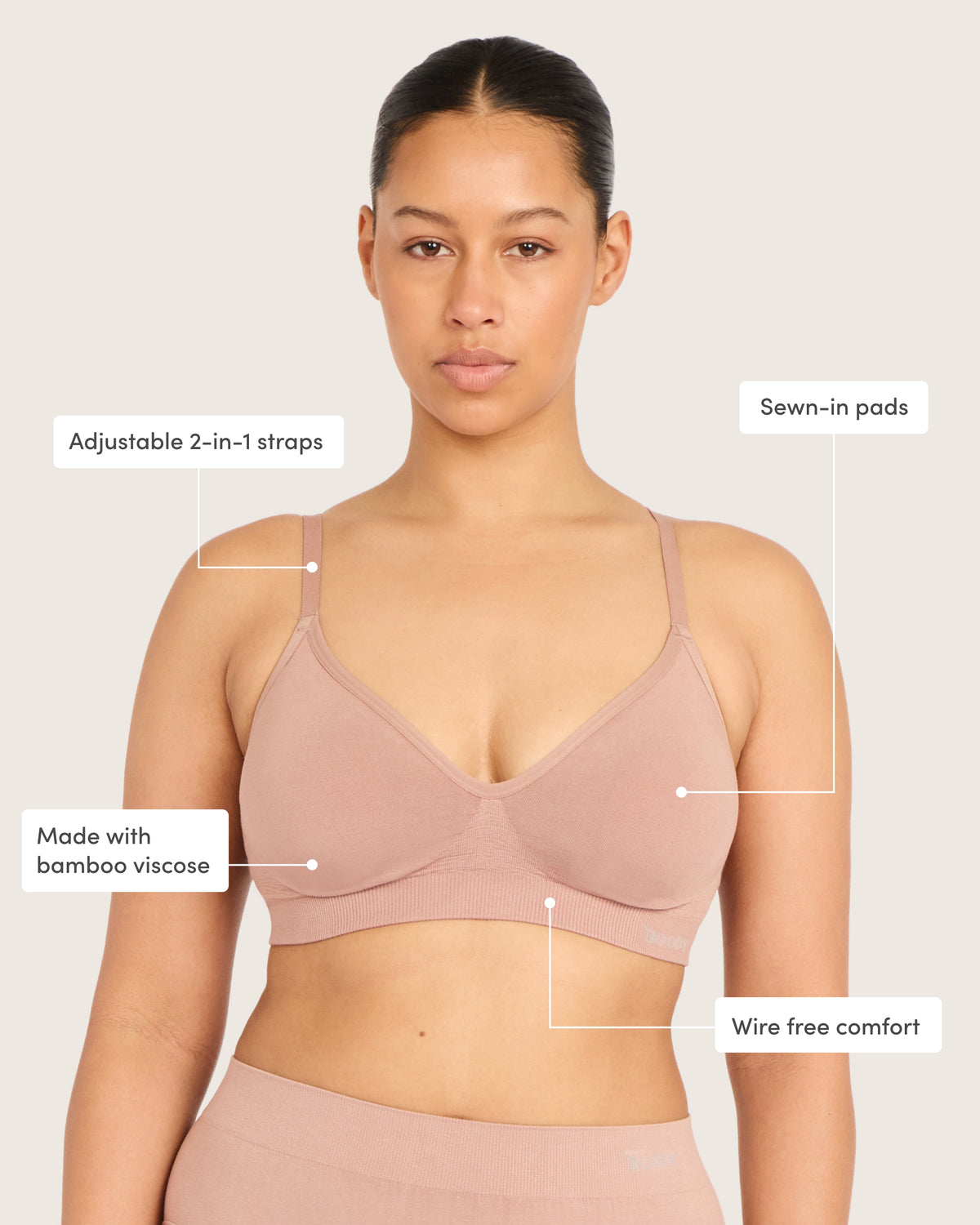 Wireless T-Shirt Bra - Chai