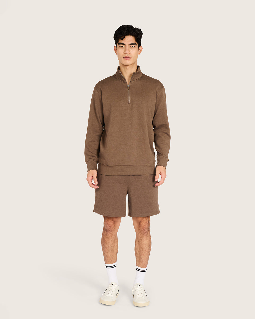 Men's Quarter Zip Sweater - Oyster