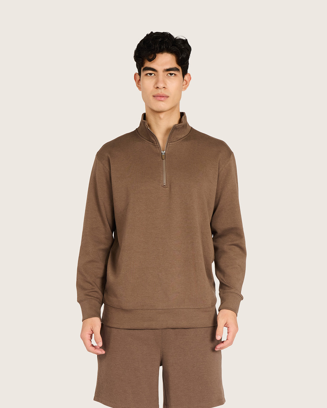Men's Quarter Zip Sweater - Oyster