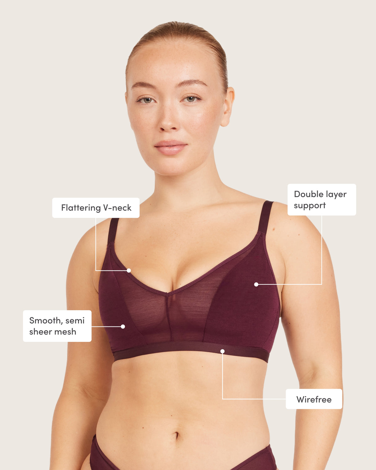 FreeMesh Crop Bralette - Fig
