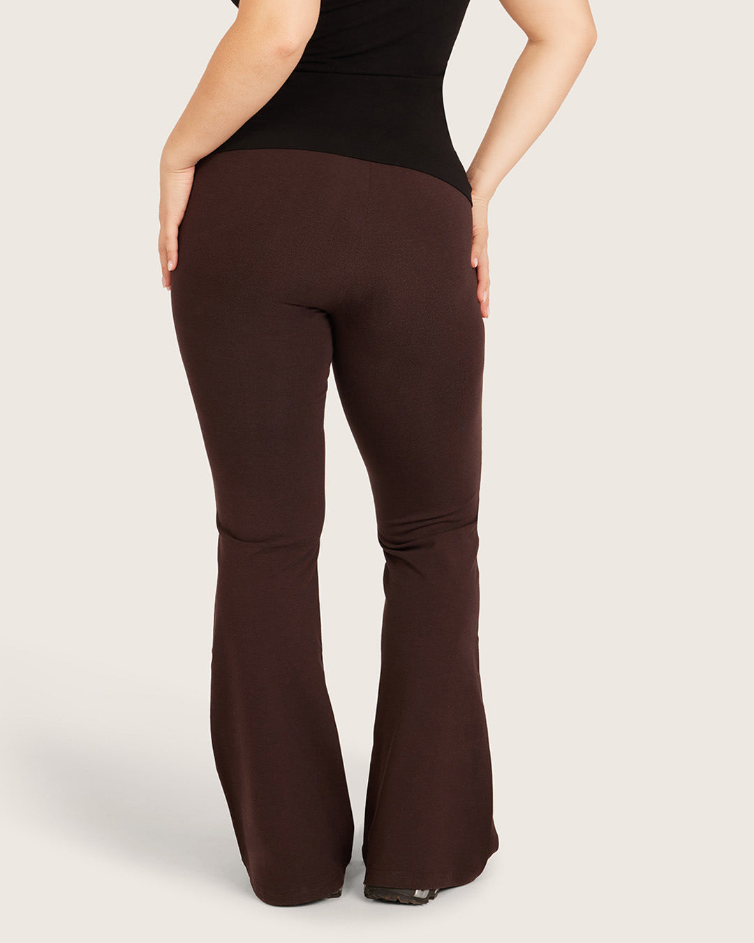 High Waist Flare Pants - Short - Carob