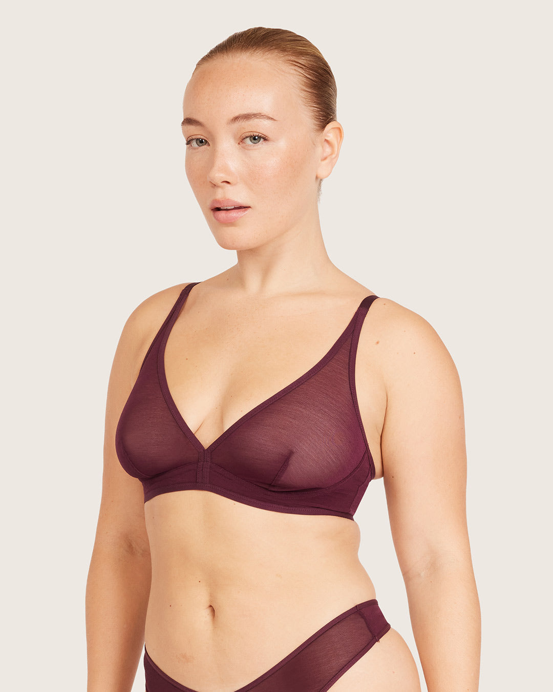 FreeMesh Plunge Bralette - Fig