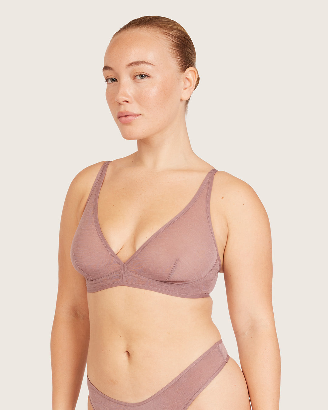 FreeMesh Plunge Bralette - Mauve