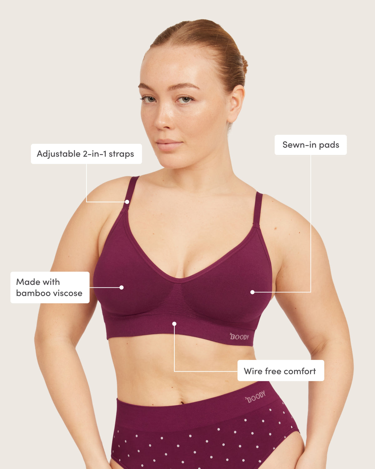 Wireless T-Shirt Bra - BCAM Dark Pink