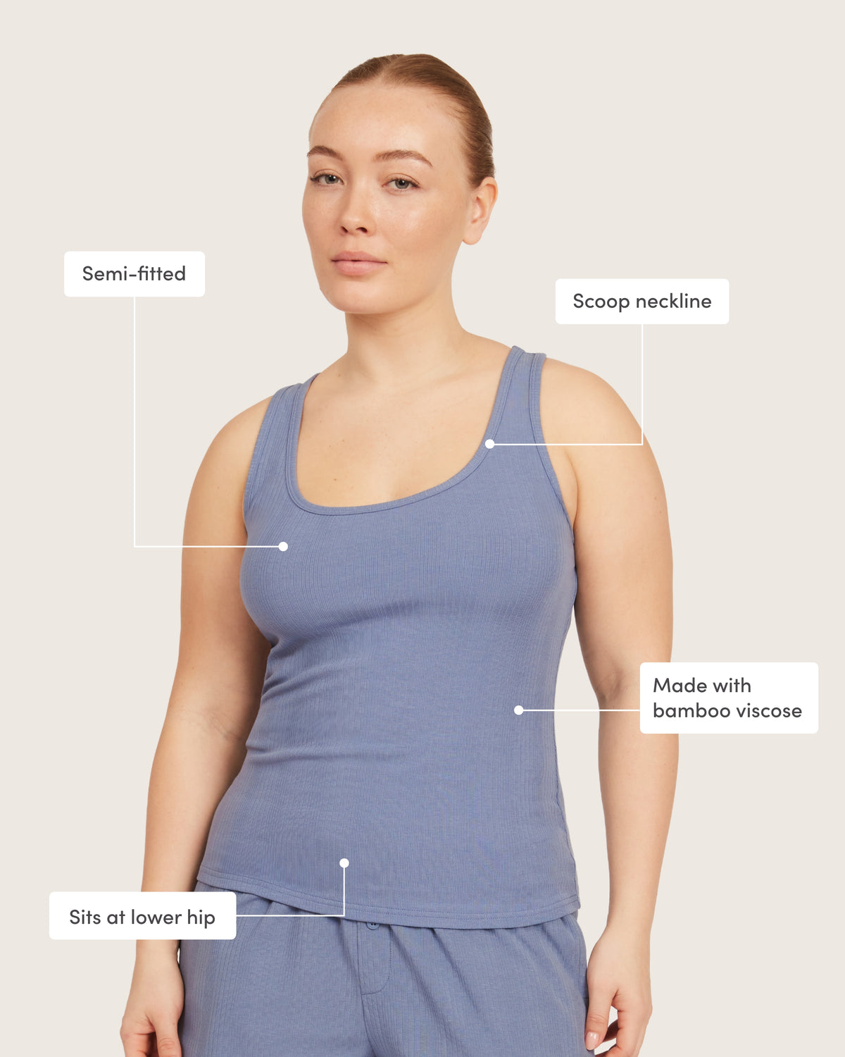Lounge Tank Top - Steel Blue