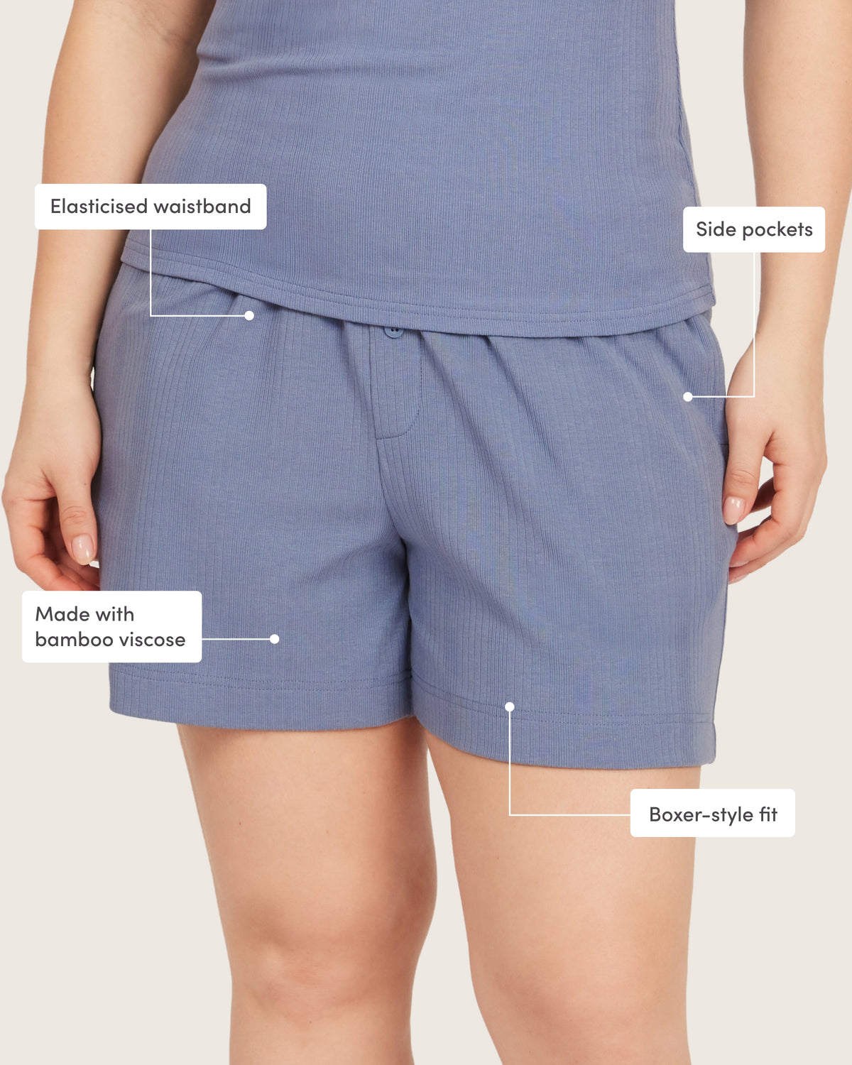 Lounge Shorts - Steel Blue