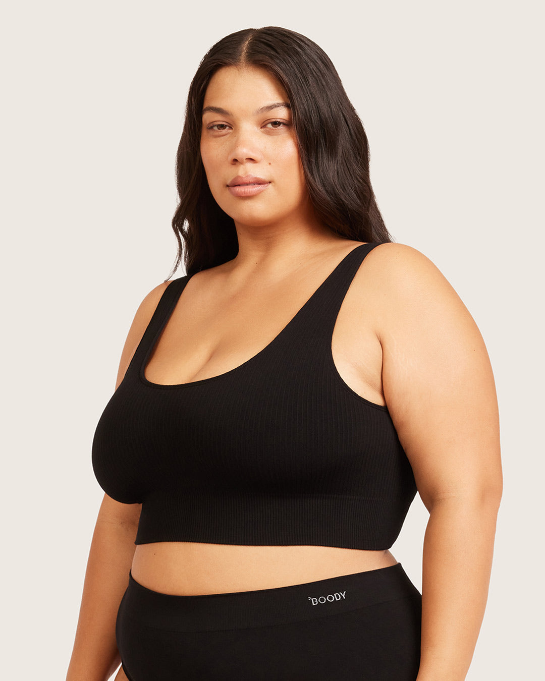 Ribbed Seamfree Crop - Black