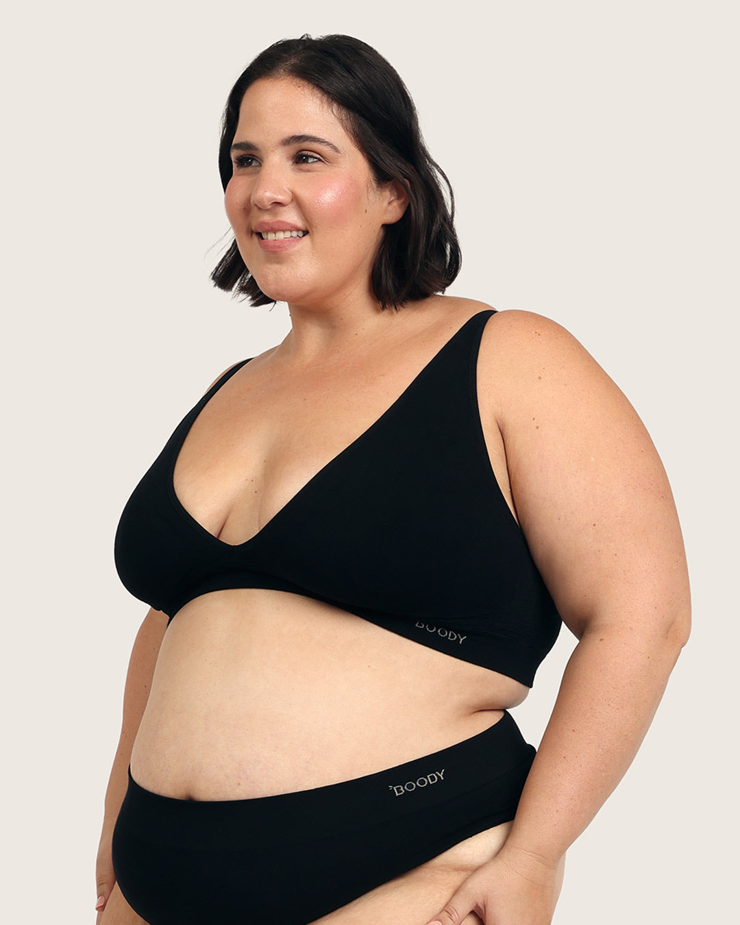 Wireless Plunge Bralette - Black