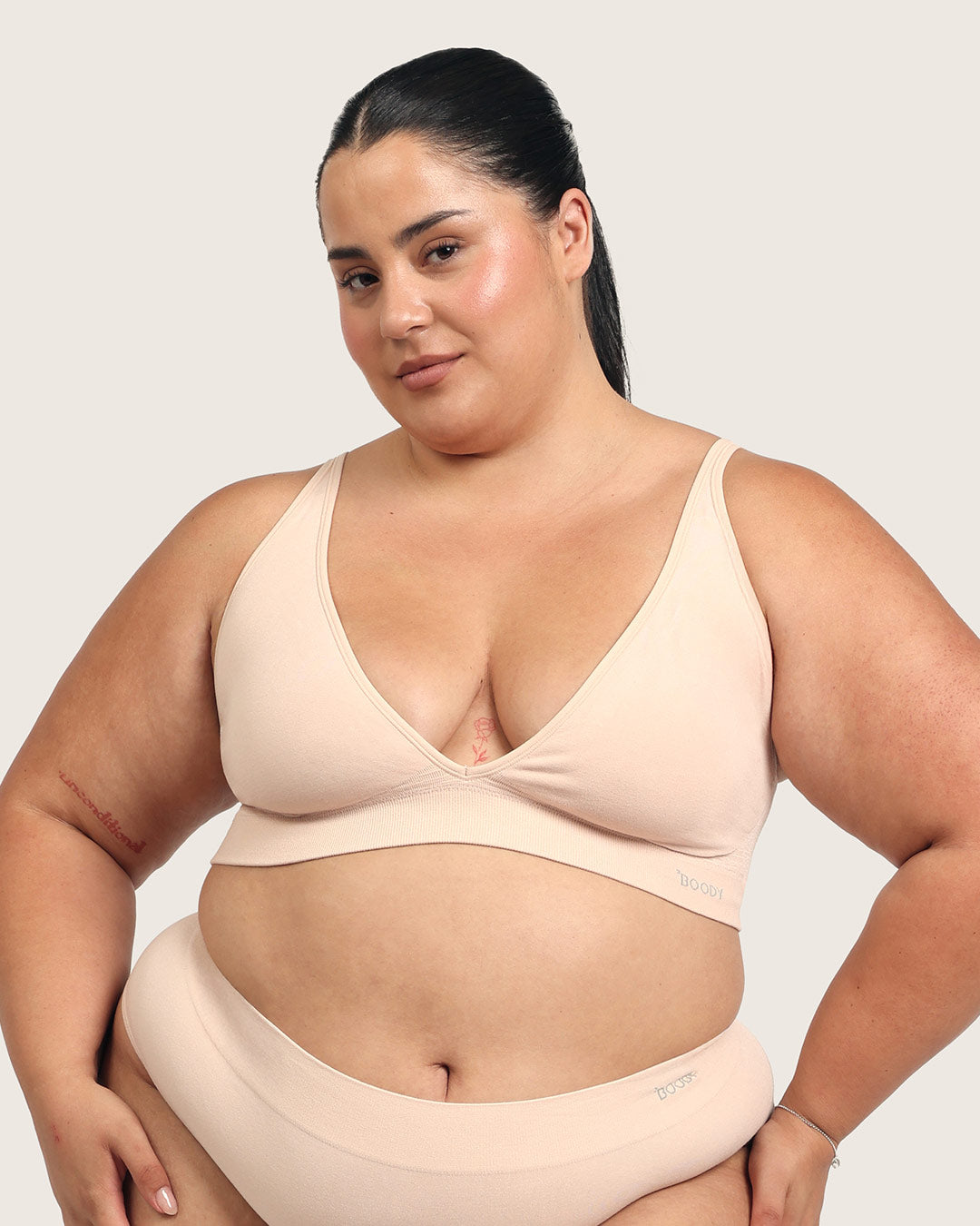 Wireless Plunge Bralette - Shell