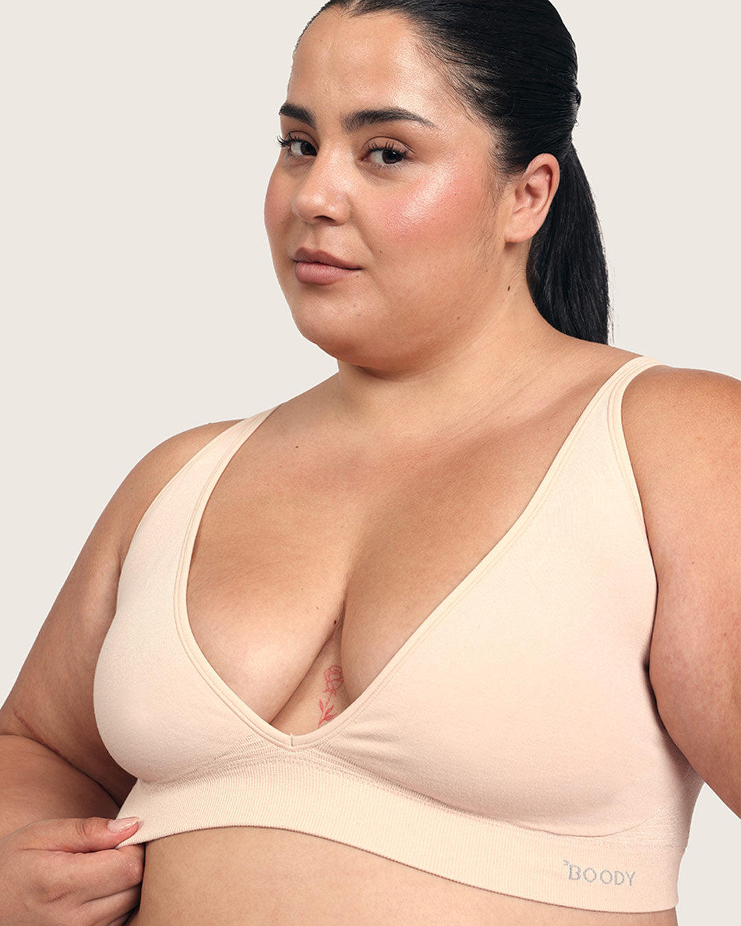Wireless Plunge Bralette - Shell
