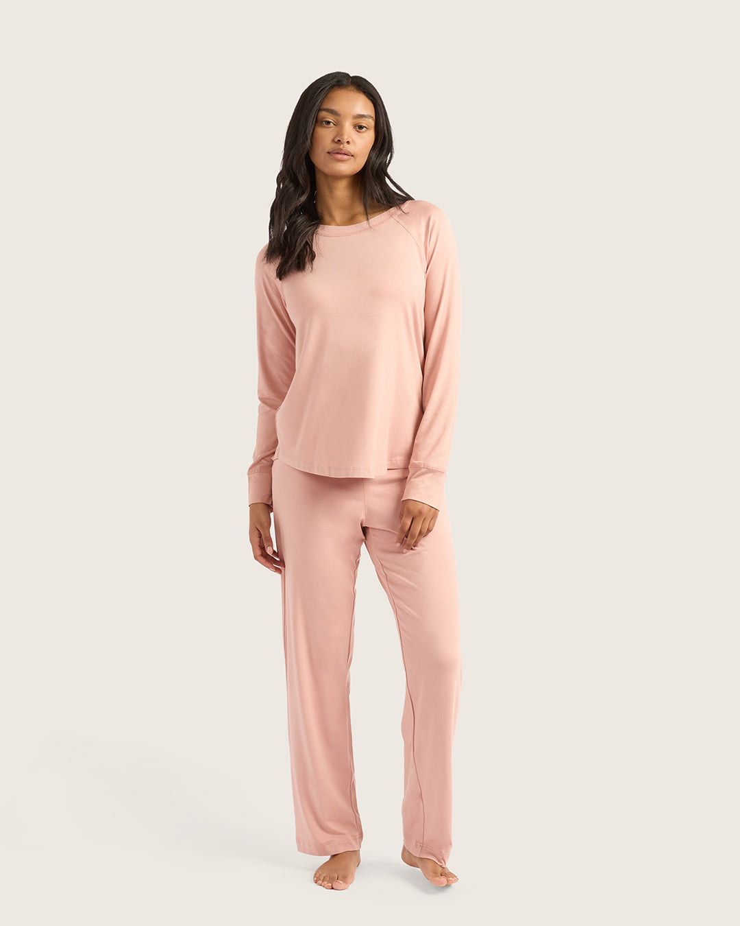 Goodnight Raglan Sleep Top - Dusty Pink