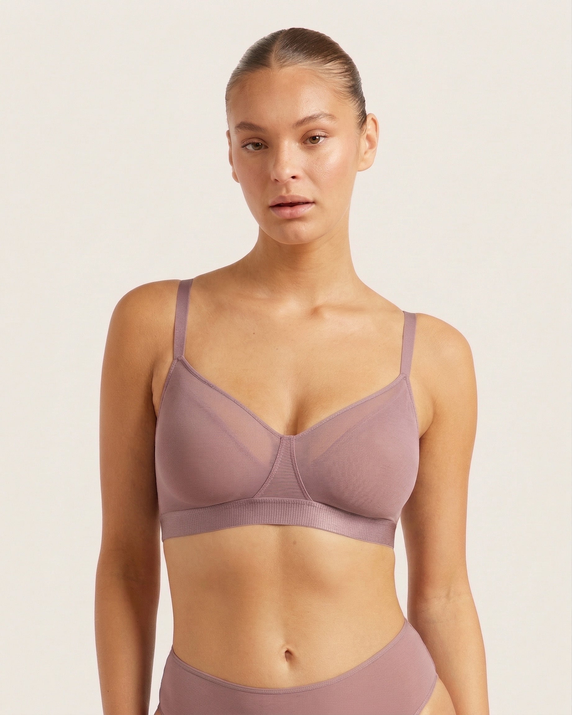 FreeMesh Full Bust Wireless Bra - Mauve