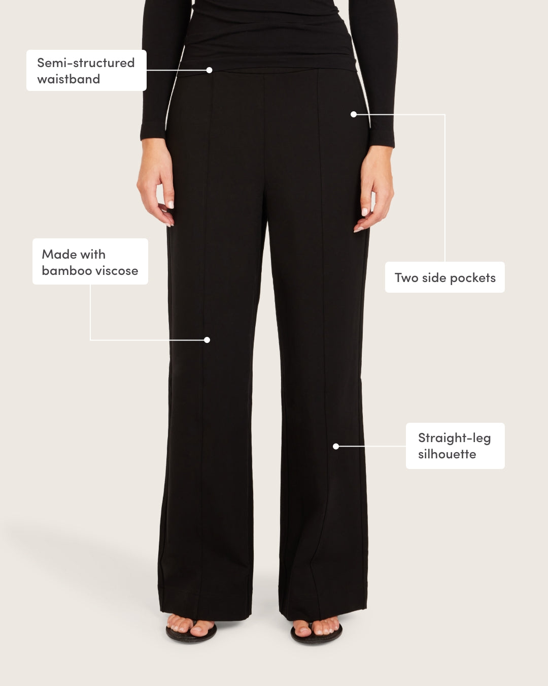 Relaxed Leg Pants - Regular - Black