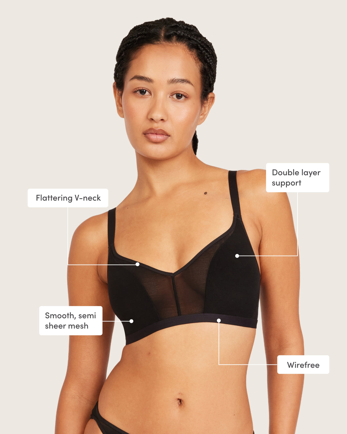 FreeMesh Crop Bralette - Black