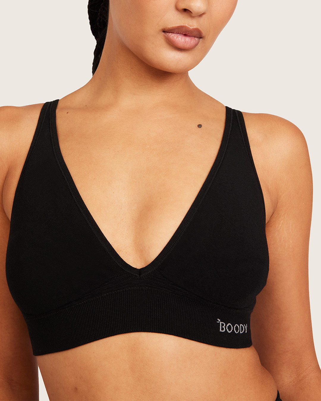Wireless Plunge Bralette - Black