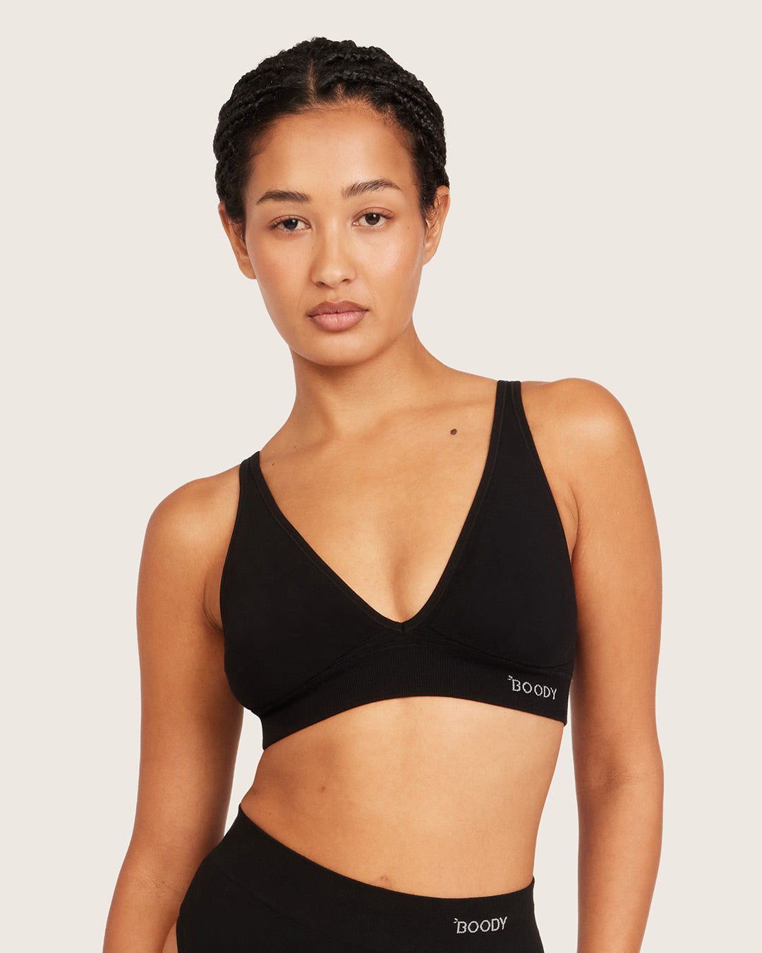 Wireless Plunge Bralette - Black