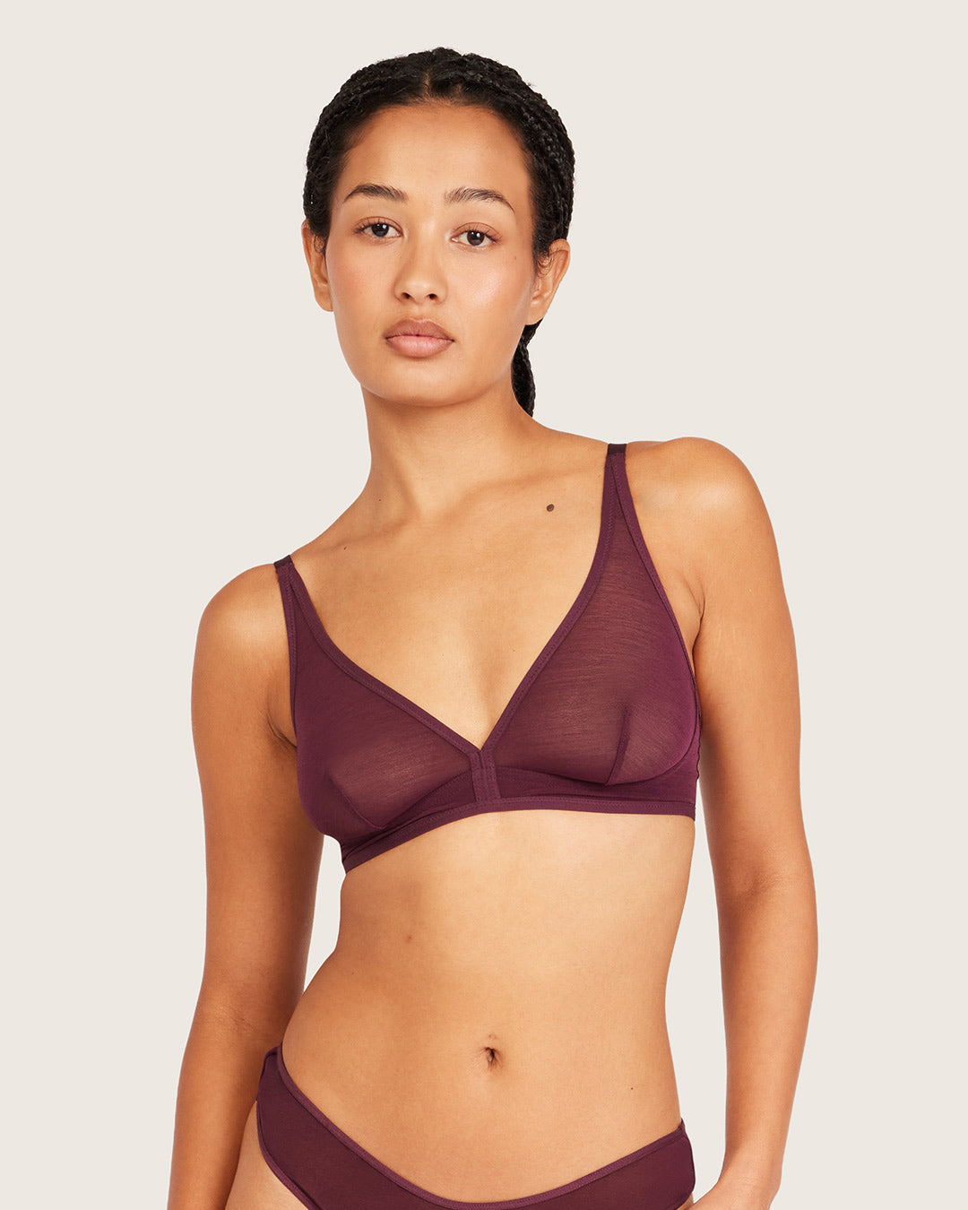 FreeMesh Plunge Bralette - Fig