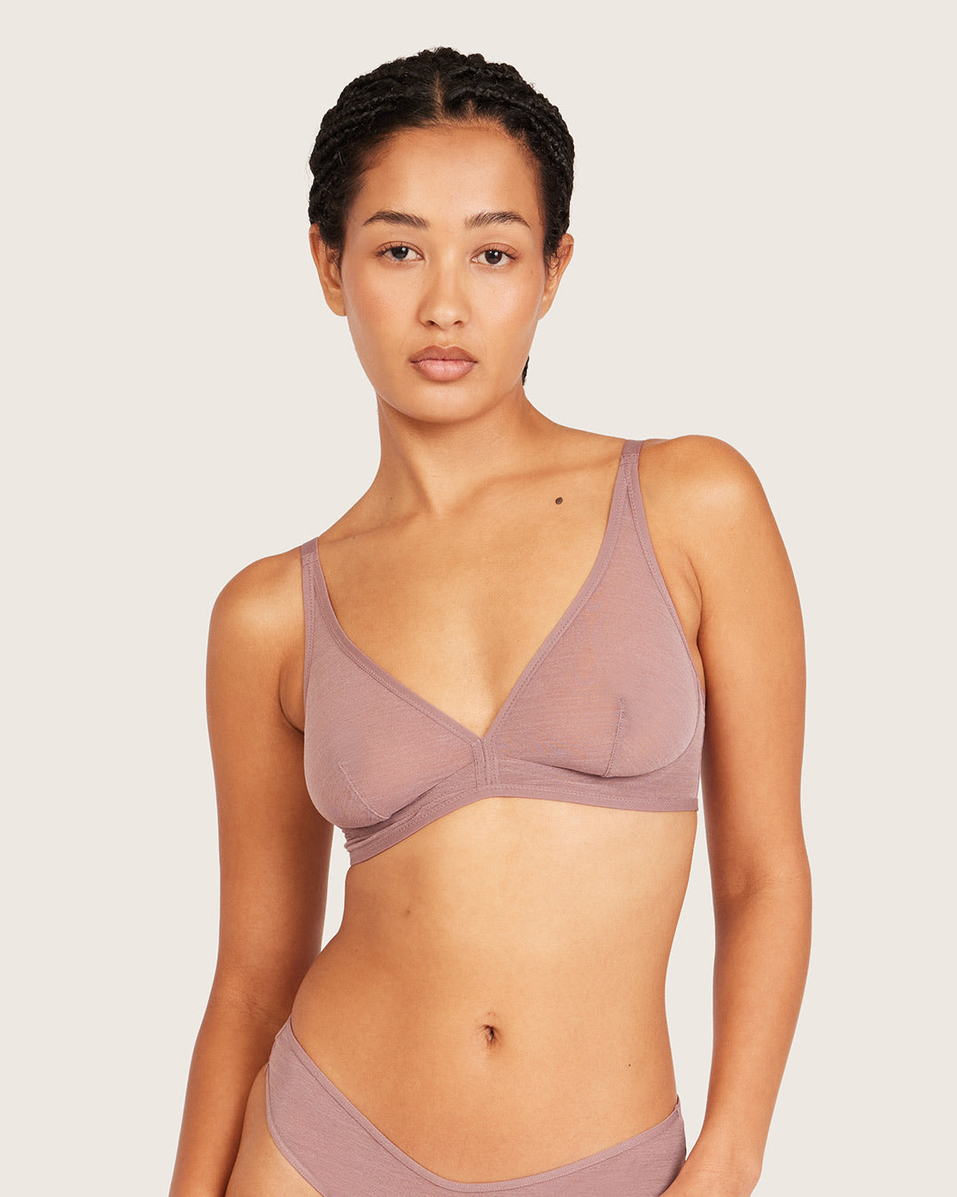 FreeMesh Plunge Bralette - Mauve