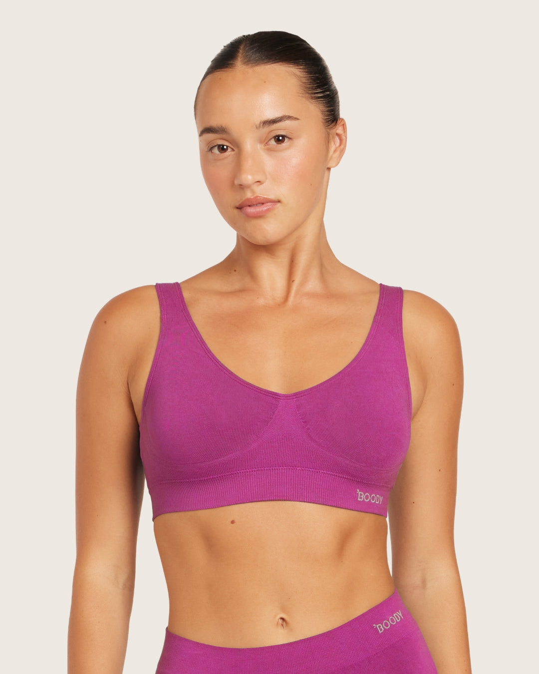 Seamfree Padded Crop Bra - Magenta