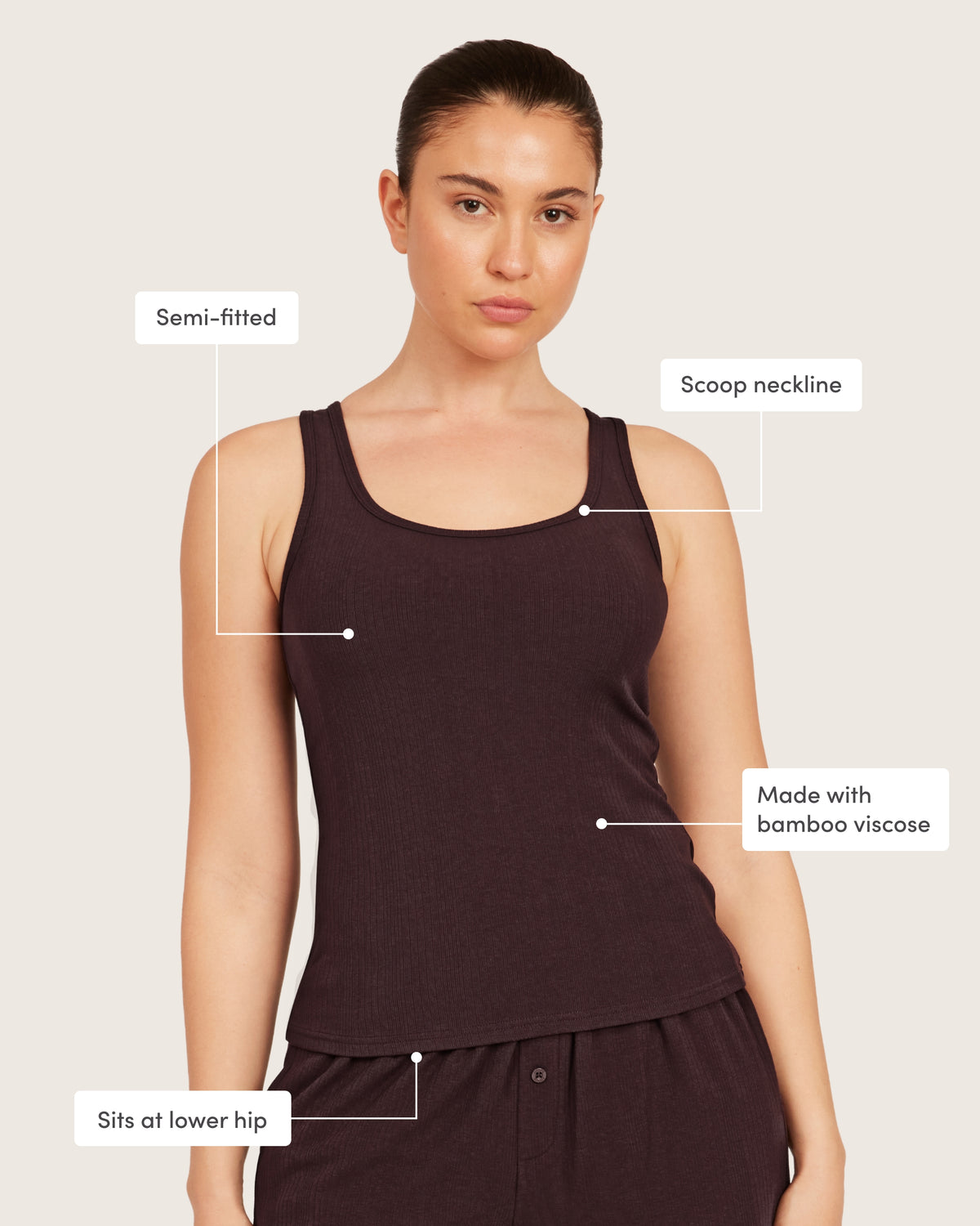 Lounge Tank Top - Mulberry