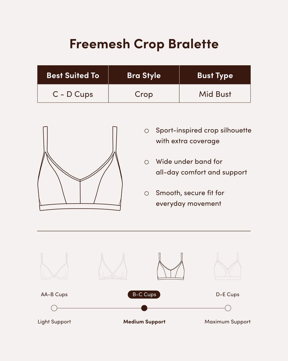 FreeMesh Crop Bralette - Mauve